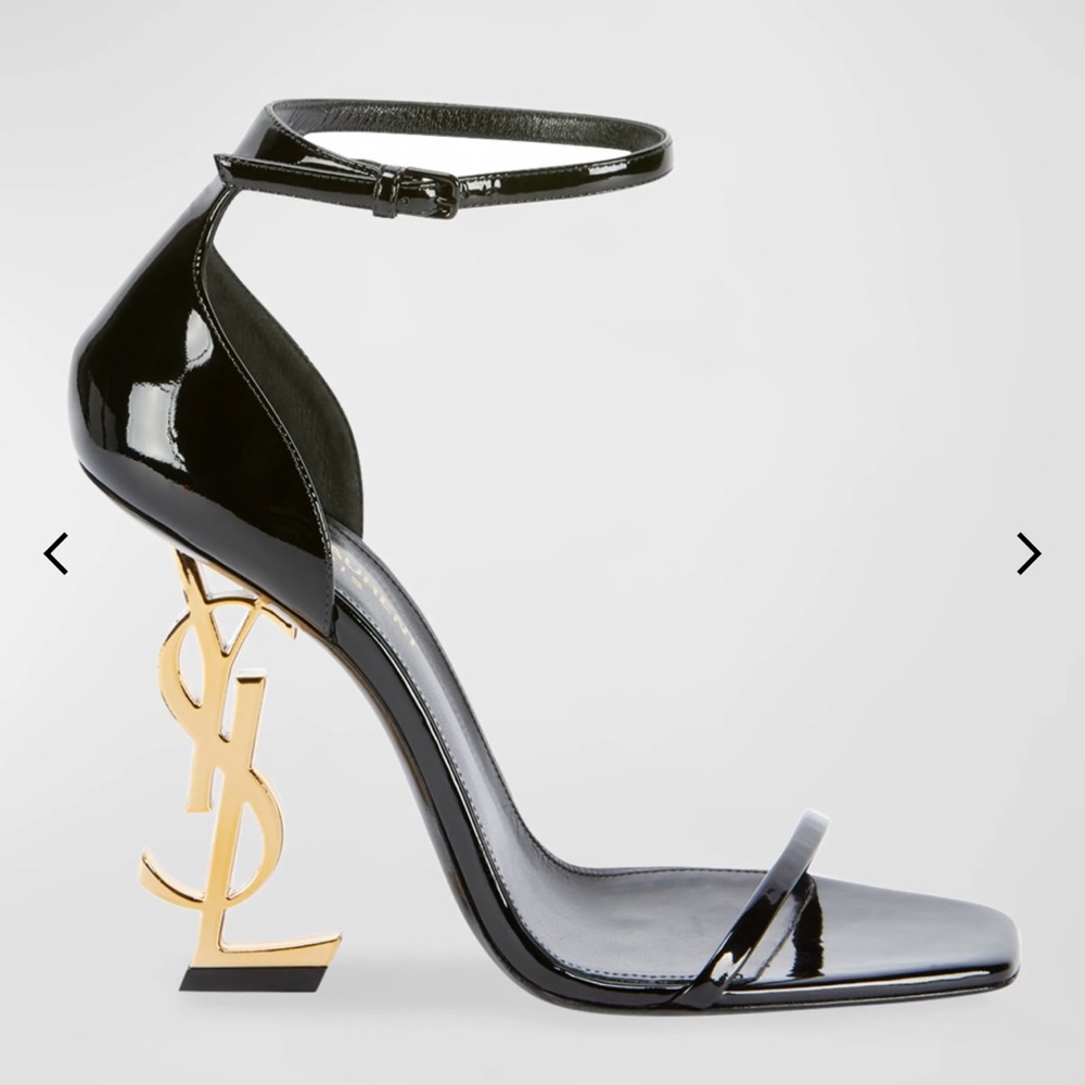 YSL Logo-Heel Sandals with Golden Hardware Size 40